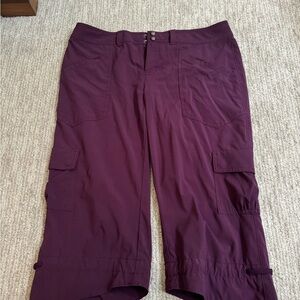 Purple Maroon Women’s Athleta Cargo Capri Pants